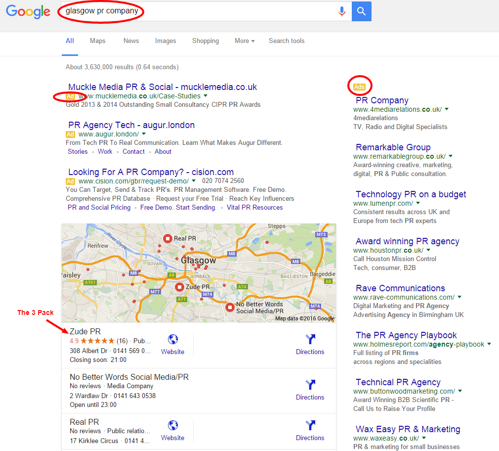 Glasgow PR company Google Search Zude PR.
